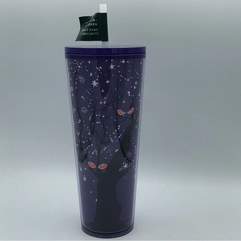 Starbucks 2022 Holiday Purple‎ Preying Eyes Glow in Dark 24oz Tumbler Halloween
